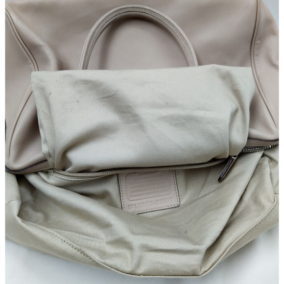 Coach Haley Light Nude Perforated Leather Top Handles Zipper Satchel Bag - Picture 13 of 14